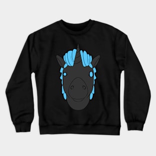 Lili - Black and light blue Crewneck Sweatshirt